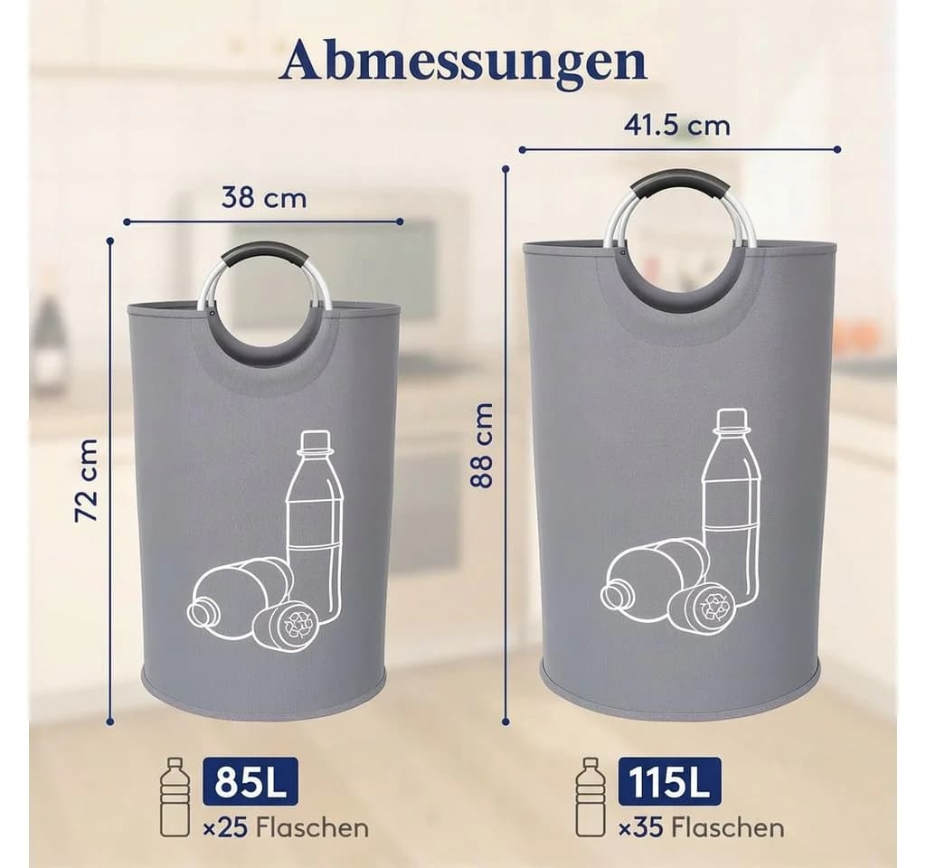 Lifewit Müllsackständer Pfandflaschen Sammelbehälter Grau
