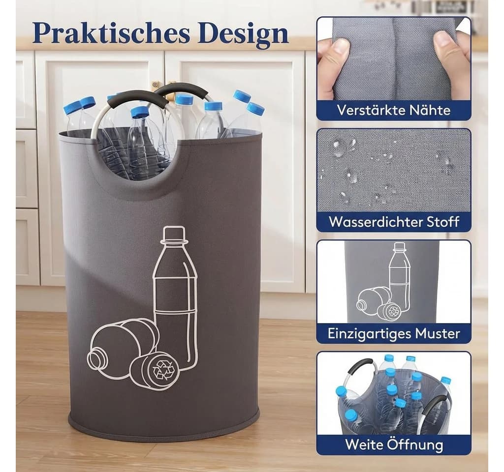 Lifewit Müllsackständer Pfandflaschen Sammelbehälter Grau - Bild 5