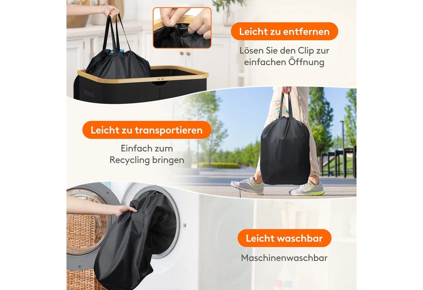 Lifewit Pfandflaschen Organizer mit Deckel 120L Schwarz - Bild 5