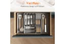Lifewit Besteckeinsatz Erweiterbarer Besteckkasten mit herausnehmbarem Messerblock Grau Bild 1