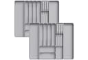 Lifewit Besteckeinsatz Erweiterbarer Besteckkasten mit herausnehmbarem Messerblock Grau Bild 2