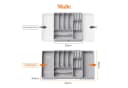 Lifewit Besteckeinsatz Erweiterbarer Besteckkasten mit herausnehmbarem Messerblock Grau Bild 3