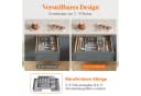 Lifewit Besteckeinsatz Erweiterbarer Besteckkasten mit herausnehmbarem Messerblock Grau Bild 5