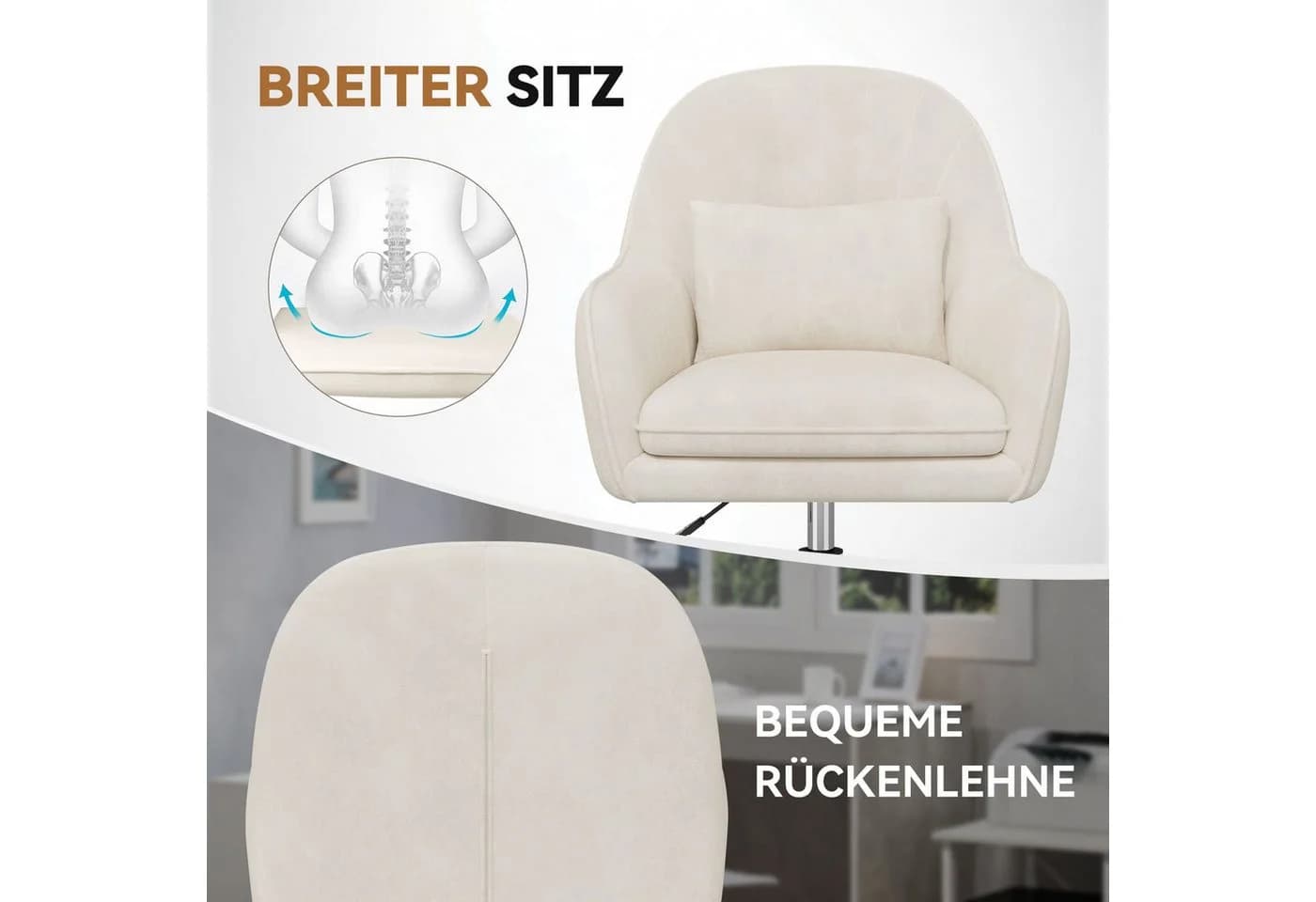Ergonomischer Bürostuhl in Grau und Schwarz - Bild 3