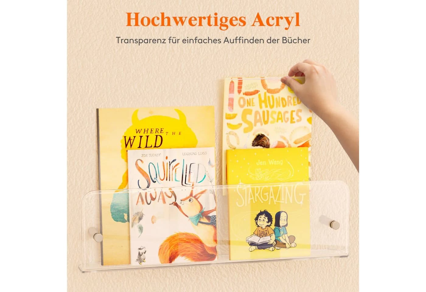 Lifewit Wandregal 39 cm klares schwebendes Kunststoffregal - Bild 5