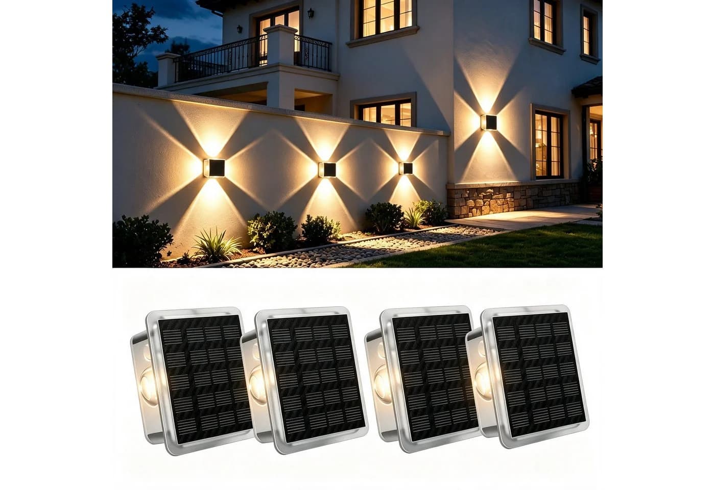 Vornix LED Außen-Wandleuchte Solar, Up and Down, 8 Farbmodi, IP66 Wasserdicht - Bild 2