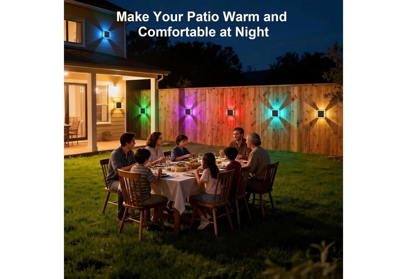 Vornix LED Außen-Wandleuchte Solar Up and Down IP66 Wasserdicht 8 Farbmodi - Bild 4