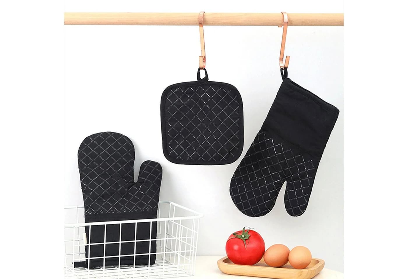 Forrlite Topfhandschuhe Ofenhandschuhe Topflappen 4er Set, 260°C Hitzebeständig