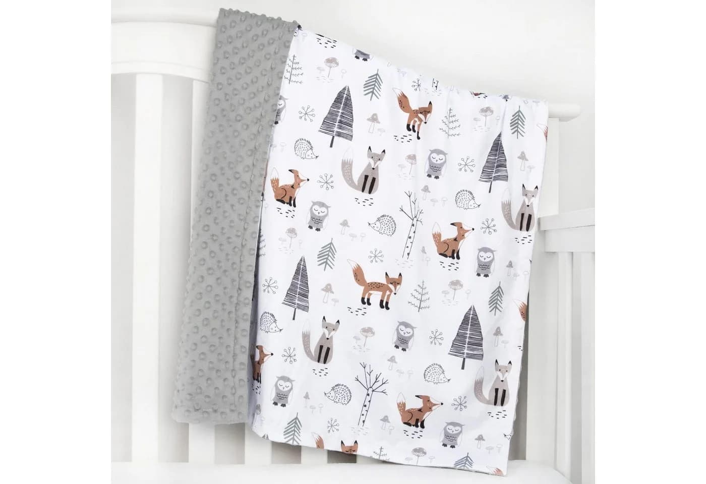 Babydecke aus Plüsch-Polyester mit Waldmotiv - Bild 5