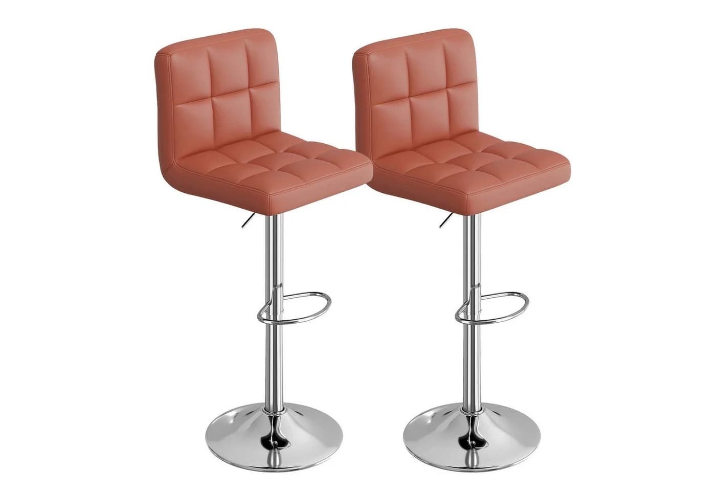 HawthyHome Barhocker Bistrohocker Kunstleder Braun 2er Set - Bild 2