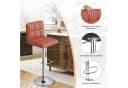 HawthyHome Barhocker Bistrohocker Kunstleder Braun 2er Set Bild 5