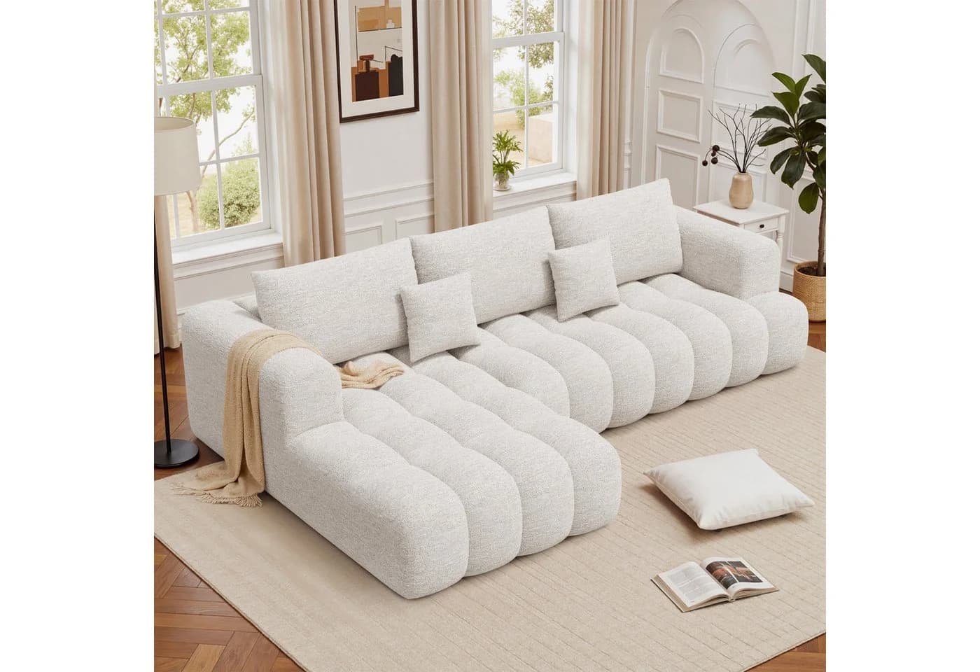 HawthyHome Ecksofa Wolken-Sofa Modulares L-Form Sofa mit Récamiere - Bild 4