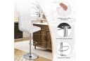 HawthyHome Barhocker Bistrohocker 2er Set Weiß Kunstleder Bild 5