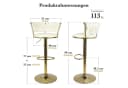 HawthyHome Barhocker mit Rückenlehne und Fußstütze Beige Gold Bild 1