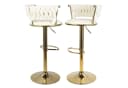 HawthyHome Barhocker mit Rückenlehne und Fußstütze Beige Gold Bild 2
