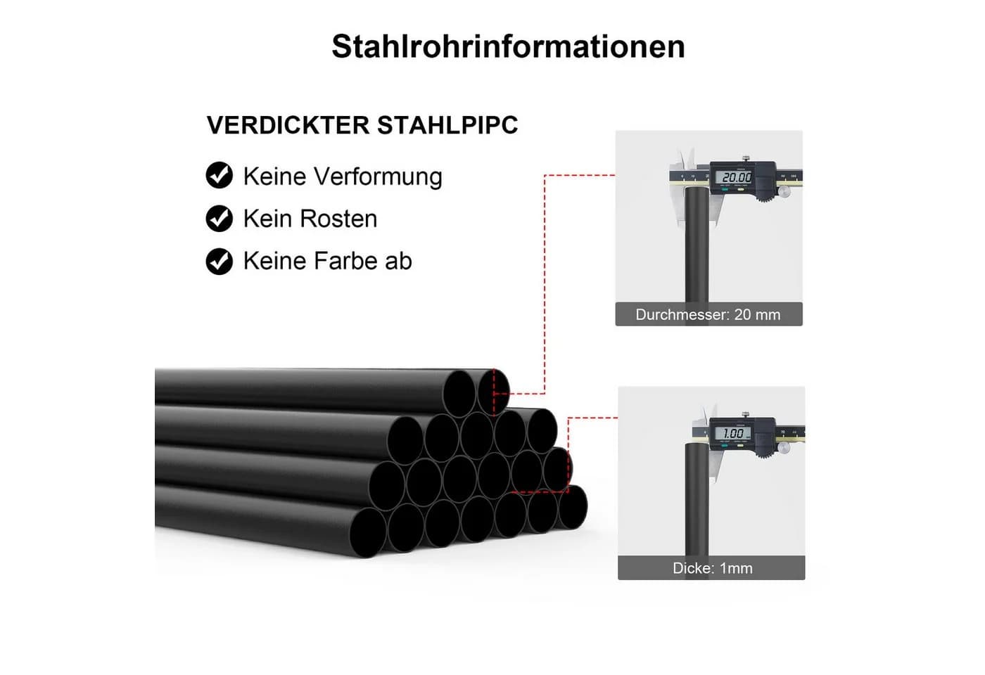 loefme Kleiderständer 3-in-1 Garderobenständer Metall Schwarz - Bild 4