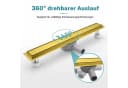SaniteModar Duschrinne Gold Edelstahl 360° Siphon Haarsieb Bild 1