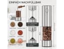 Futicare Elektrische Salz-/Pfeffermühle 2er Set Edelstahl Keramik USB-C LED Bild 5