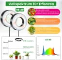 Futicare LED Pflanzenlampe Vollspektrum 144 LEDs mit Timer Bild 1