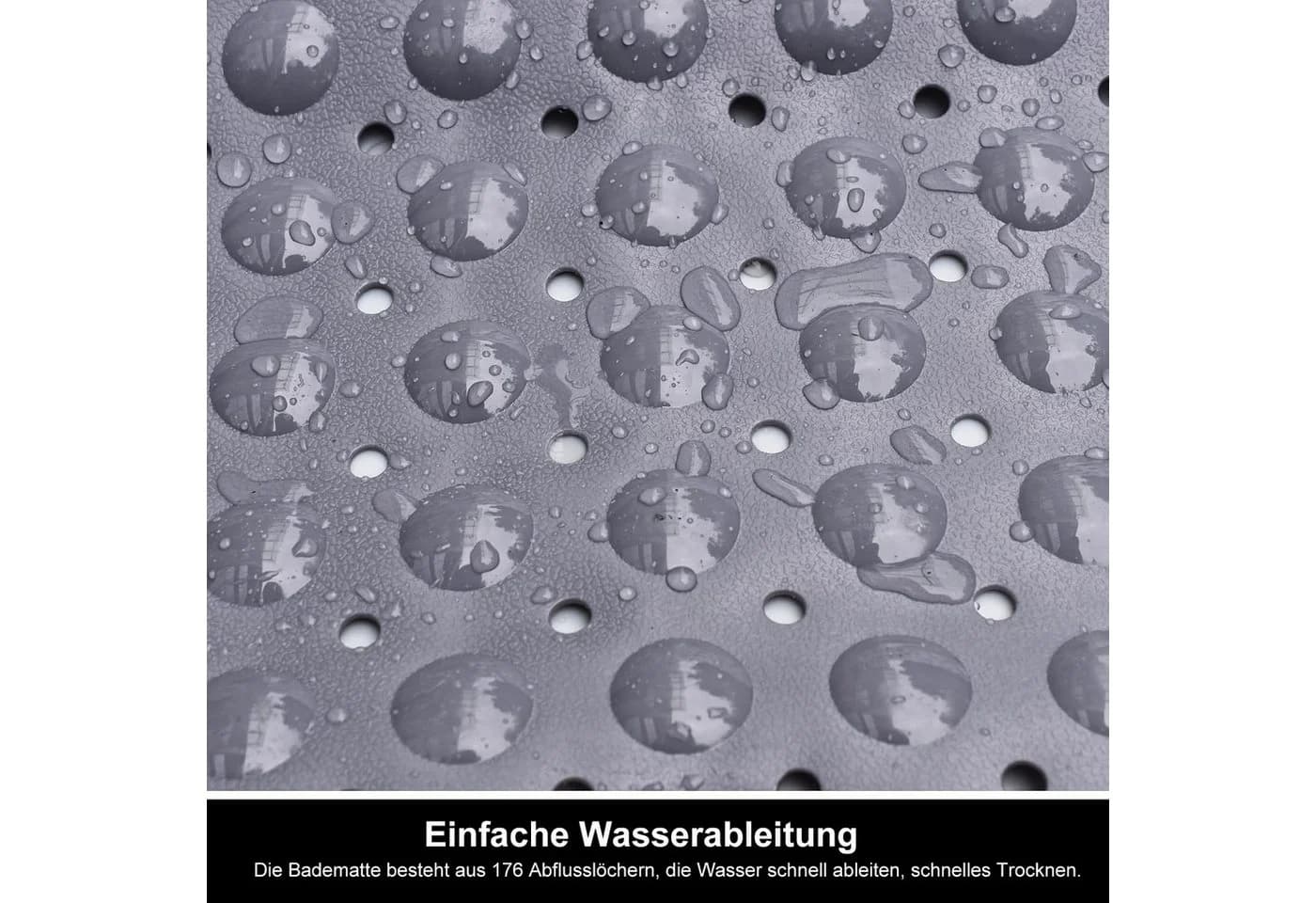 Futicare Wanneneinlage Badewannenmatte Grau Rutschfest - Bild 3