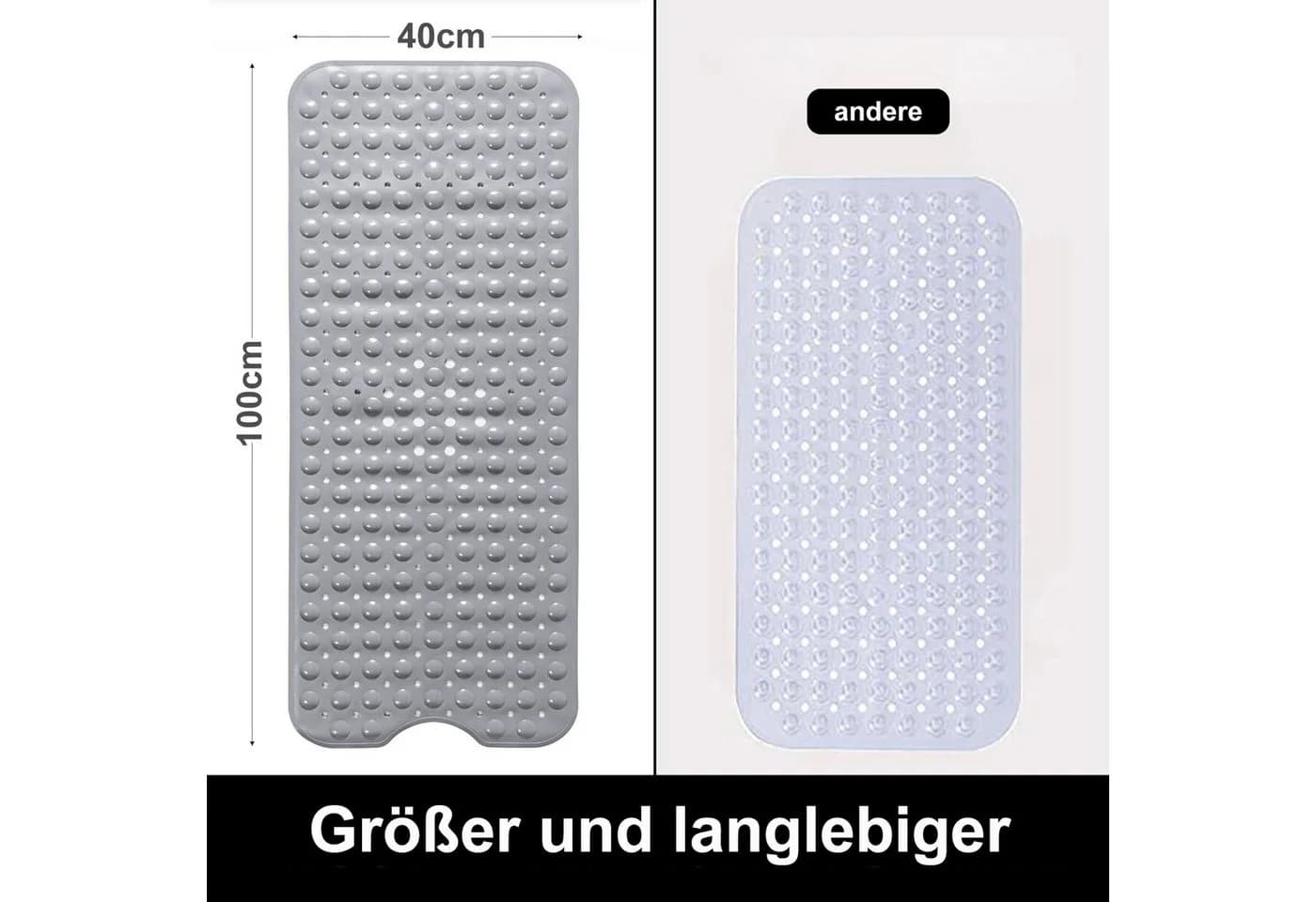 Futicare Wanneneinlage Badewannenmatte Grau Rutschfest - Bild 4