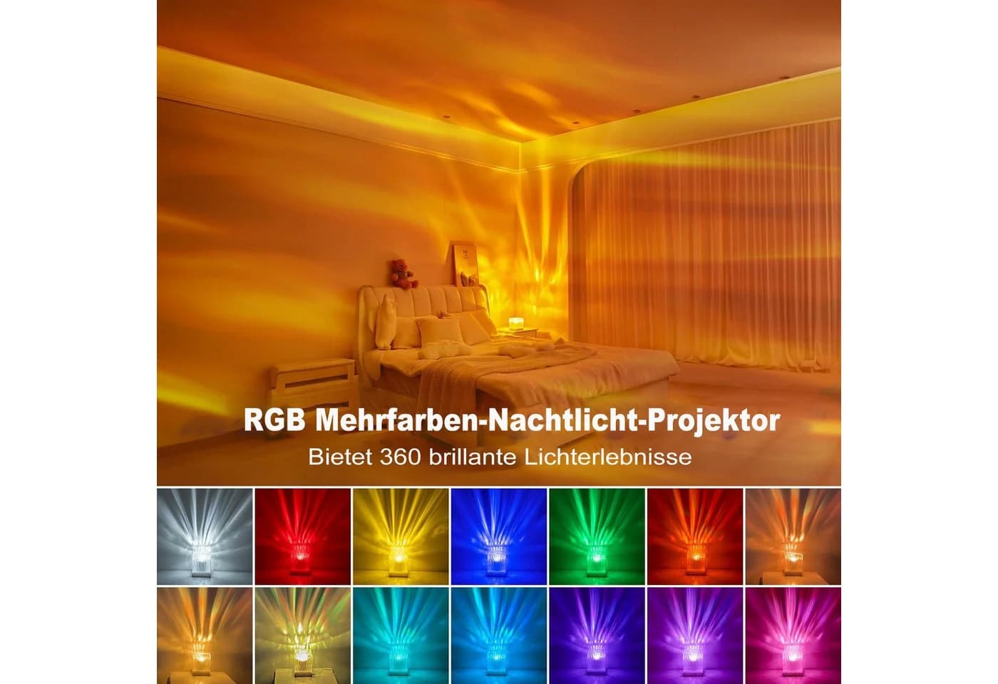 Futicare LED Northern Lights Projektor mit 18 Farben & Fernbedienung
