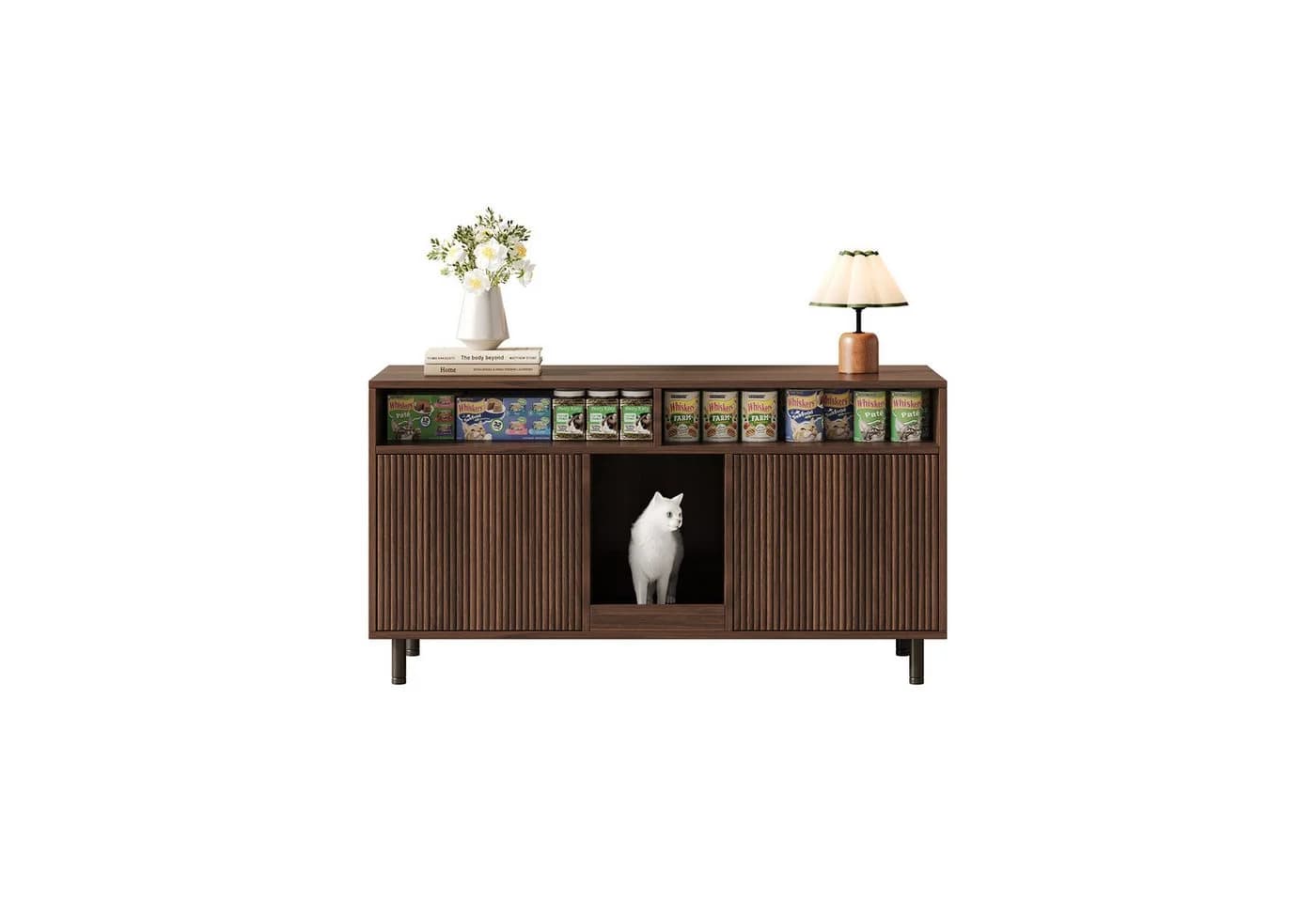 ANYSUN Sideboard Katzentoiletten-Schrank mit Rippentüren - Bild 2