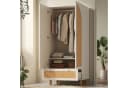 ANYSUN Kleiderschrank Landhausstil Weiß mit Rattan-Akzenten Bild 4