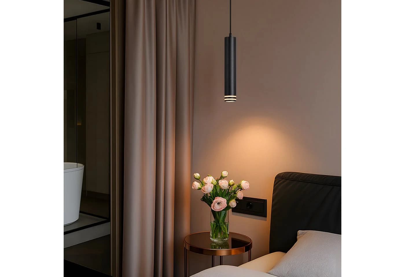 Nettlife Pendelleuchte Moderne Hängelampe Schwarz/Weiß GU10 Aluminium