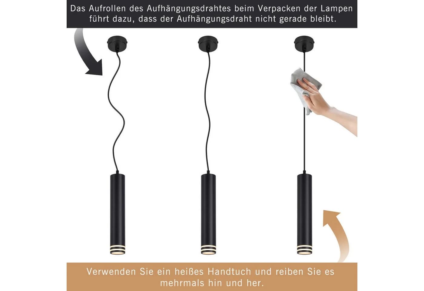Nettlife Pendelleuchte Moderne Hängelampe Schwarz/Weiß GU10 Aluminium - Bild 5
