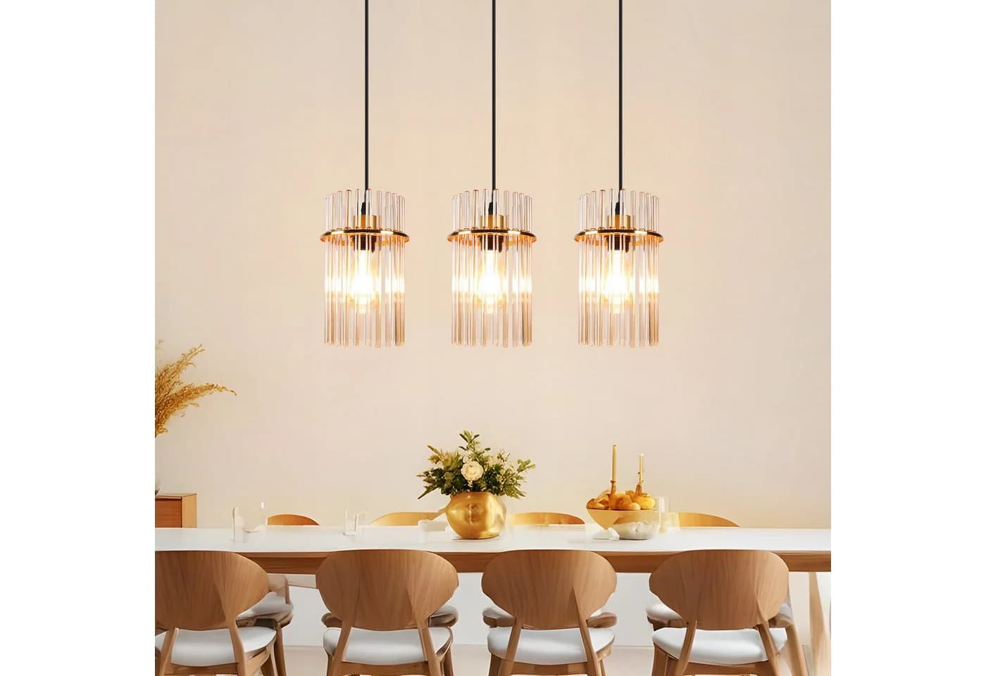 Nettlife LED Pendelleuchte Retro Gold/Schwarz E27 Hängeleuchte 16cm