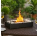 Nettlife Tischfeuer Ethanol Tischkamin Indoor Outdoor Eckig/Rund Kamin Tischfeuerstelle Set Schwarz Bild 2