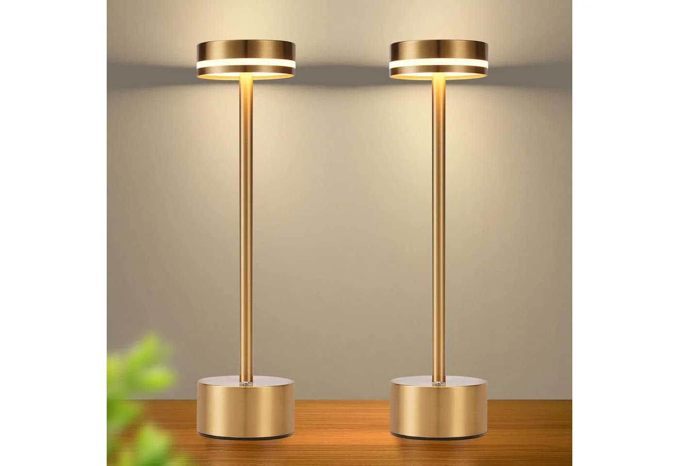 Nettlife LED Tischleuchte Modern Gold/Weiß/Schwarz/Silber Kabellose Nachttischlampe USB-C Touch Dimmbar - Bild 2