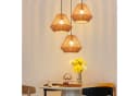 Nettlife Pendelleuchte Rattan 3 flammig Höhenverstellbar Boho E27 Hängeleuchte Bild 2