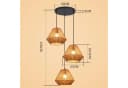 Nettlife Pendelleuchte Rattan 3 flammig Höhenverstellbar Boho E27 Hängeleuchte Bild 3