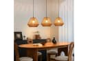 Nettlife Pendelleuchte Rattan 3 flammig Höhenverstellbar Boho E27 Hängeleuchte, Diamantflecht, Ohne Leuchtmittel, für Schlafzimmer Wohnzimmer Bild 1