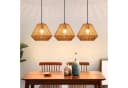 Nettlife Pendelleuchte Rattan 3 flammig Höhenverstellbar Boho E27 Hängeleuchte, Diamantflecht, Ohne Leuchtmittel, für Schlafzimmer Wohnzimmer Bild 2