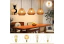 Nettlife Pendelleuchte Rattan 3 flammig Höhenverstellbar Boho E27 Hängeleuchte, Diamantflecht, Ohne Leuchtmittel, für Schlafzimmer Wohnzimmer Bild 4