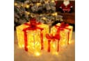 Nettlife LED Geschenkbox 3er Weihnachten Deko Leuchtfiguren Rot-Weiß Bild 2