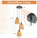 Nettlife Pendelleuchte Retro Boho Rattan 1/3 flammig E27 Bild 3
