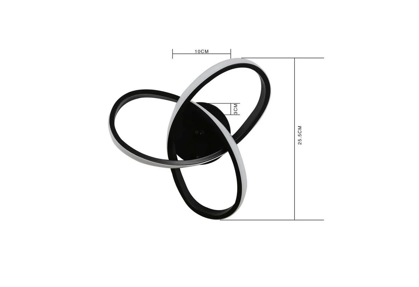 Nettlife LED Deckenleuchte Dimmbar 40CM Geometrie Design Lampe, LED fest verbaut - Bild 3