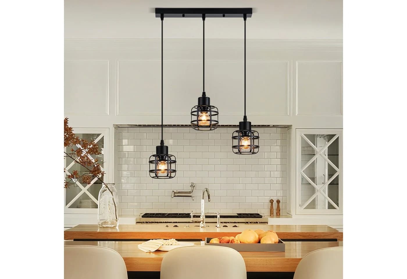 Nettlife Pendelleuchte Vintage Schwarz Industrial E14 Höhenverstellbar