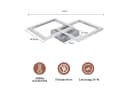 Nettlife LED Deckenleuchte Schwarz/Weiß Eckig Modern 24W Metall 3000K Bild 4
