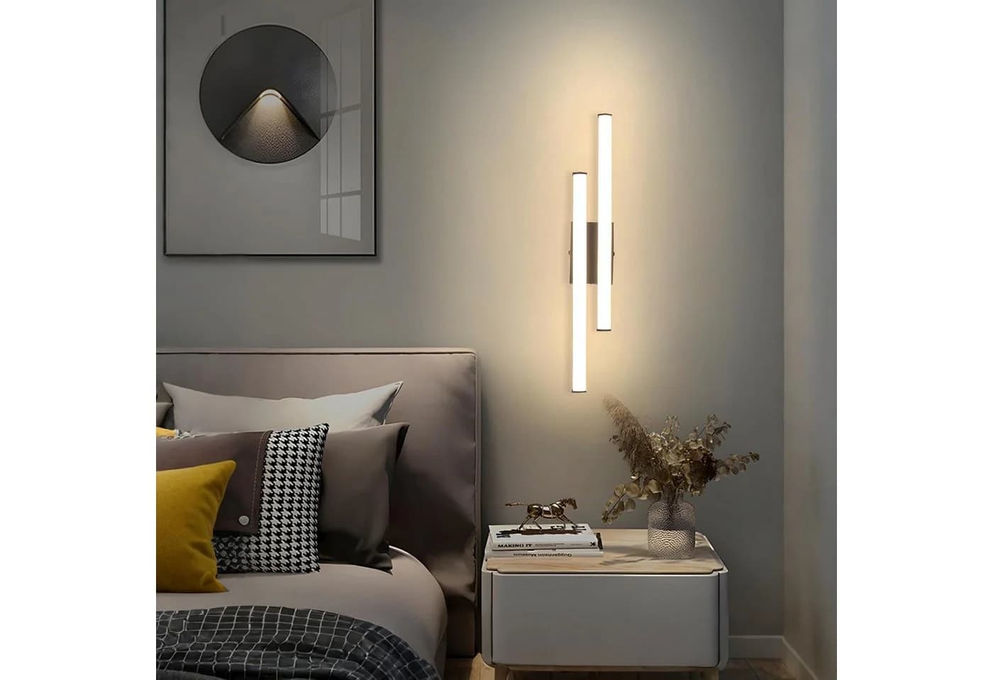 Nettlife LED Wandleuchte Innen Schwarz Modern 6W/7W 3000K Flur Wandbeleuchtung Warmweiß - Bild 4