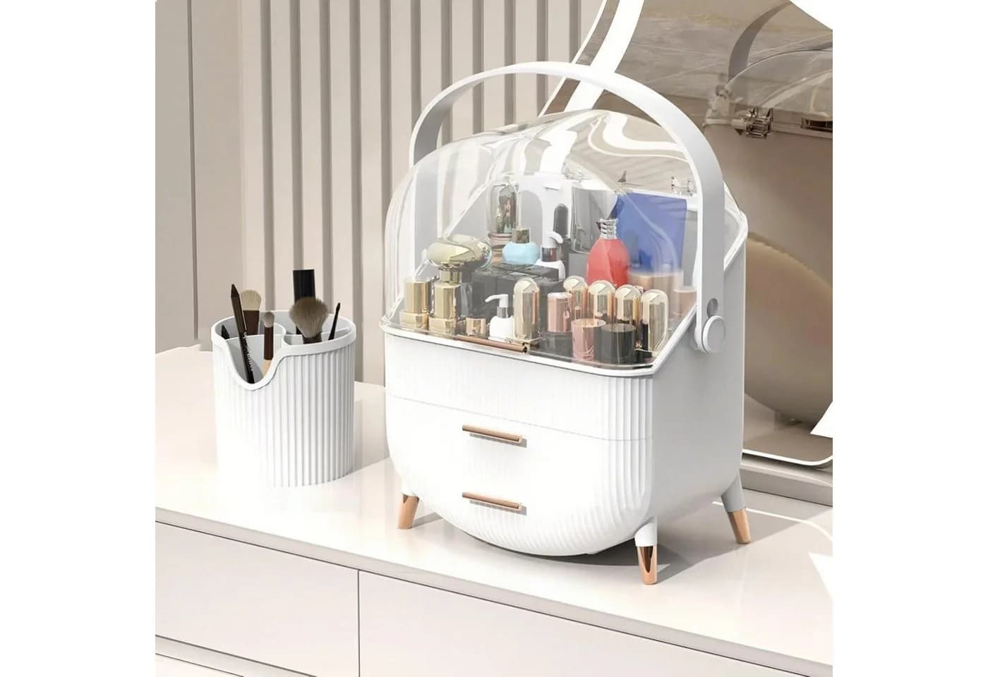 Nettlife Make-Up Organizer Kosmetikorganizer mit 2 Schubladen