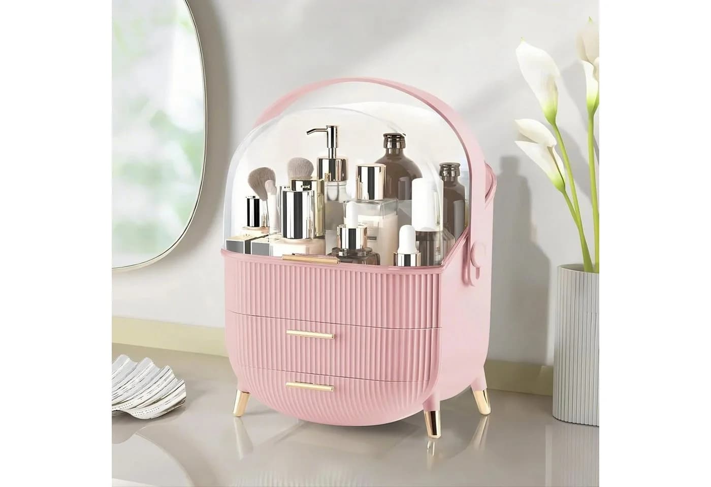 Nettlife Make-Up Organizer Kosmetikorganizer mit 2 Schubladen