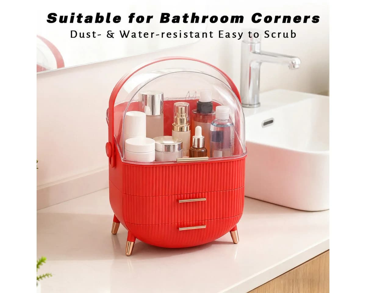 Nettlife Make-Up Organizer mit 2 Schubladen Rot