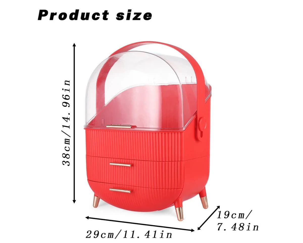 Nettlife Make-Up Organizer mit 2 Schubladen Rot - Bild 3