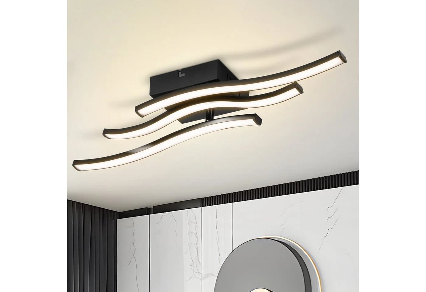 Nettlife LED Deckenleuchte Schwarz Modern 18W Warmweiß - Bild 2