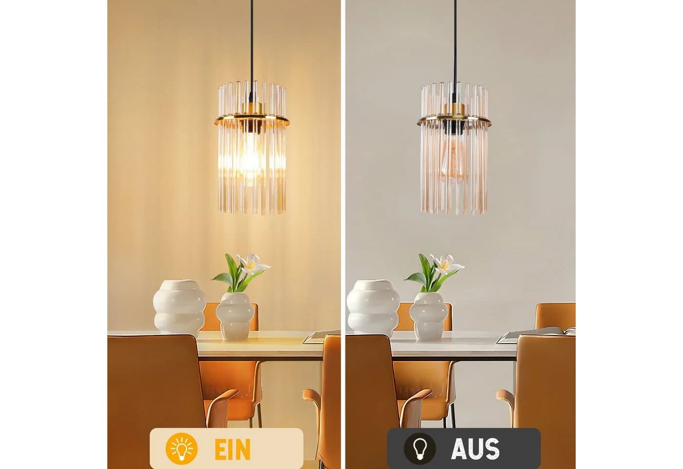 Nettlife Pendelleuchte Schwarz/Gold E27 Modern - Bild 4